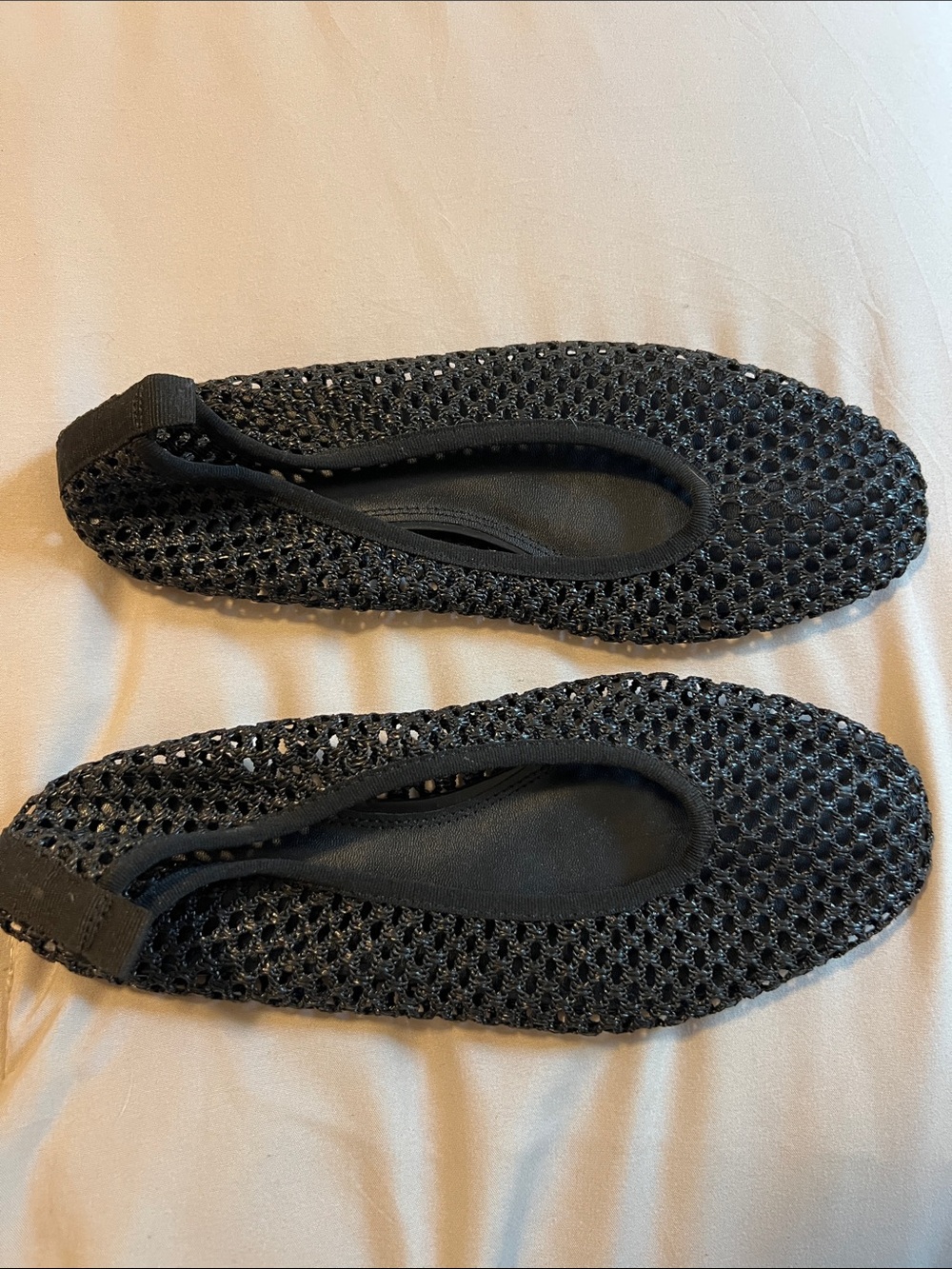 H&M Black Knit Slip-On Ballet Flats